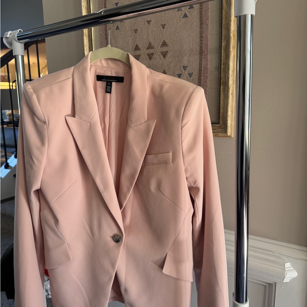 White House Black Market Pale Pink Tailored Suit with Ankle Length Pants - Picture 4 of 9